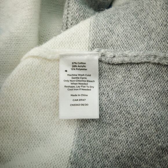 Talbots Plus Size 0X Rainbow Stripe Print Crew Neck Cotton Pullover Sweater - Picture 4 of 5